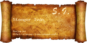 Stenger Iván névjegykártya